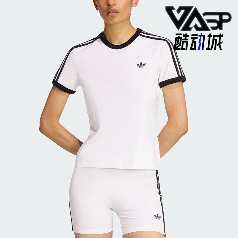 Adidas/阿迪达斯正品三叶草女士圆领经典套头透气修身短袖KD3683图片