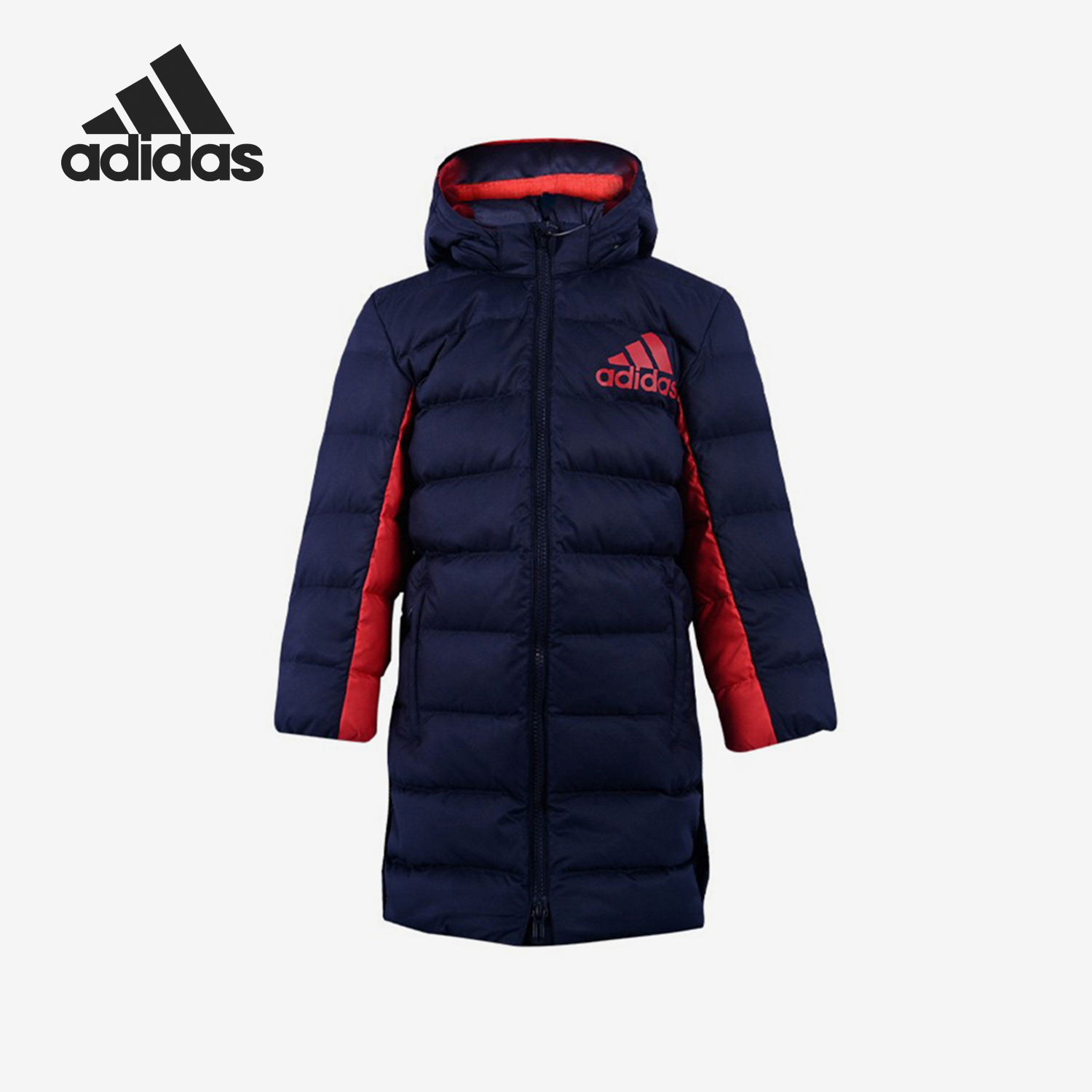 Adidas/阿迪达斯正品儿童运动舒适保暖休闲连帽羽绒服GG3599