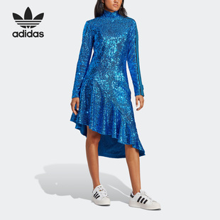 VERSION女子运动亮片连衣裙HR3414 BLUE 阿迪达斯官方正品 Adidas