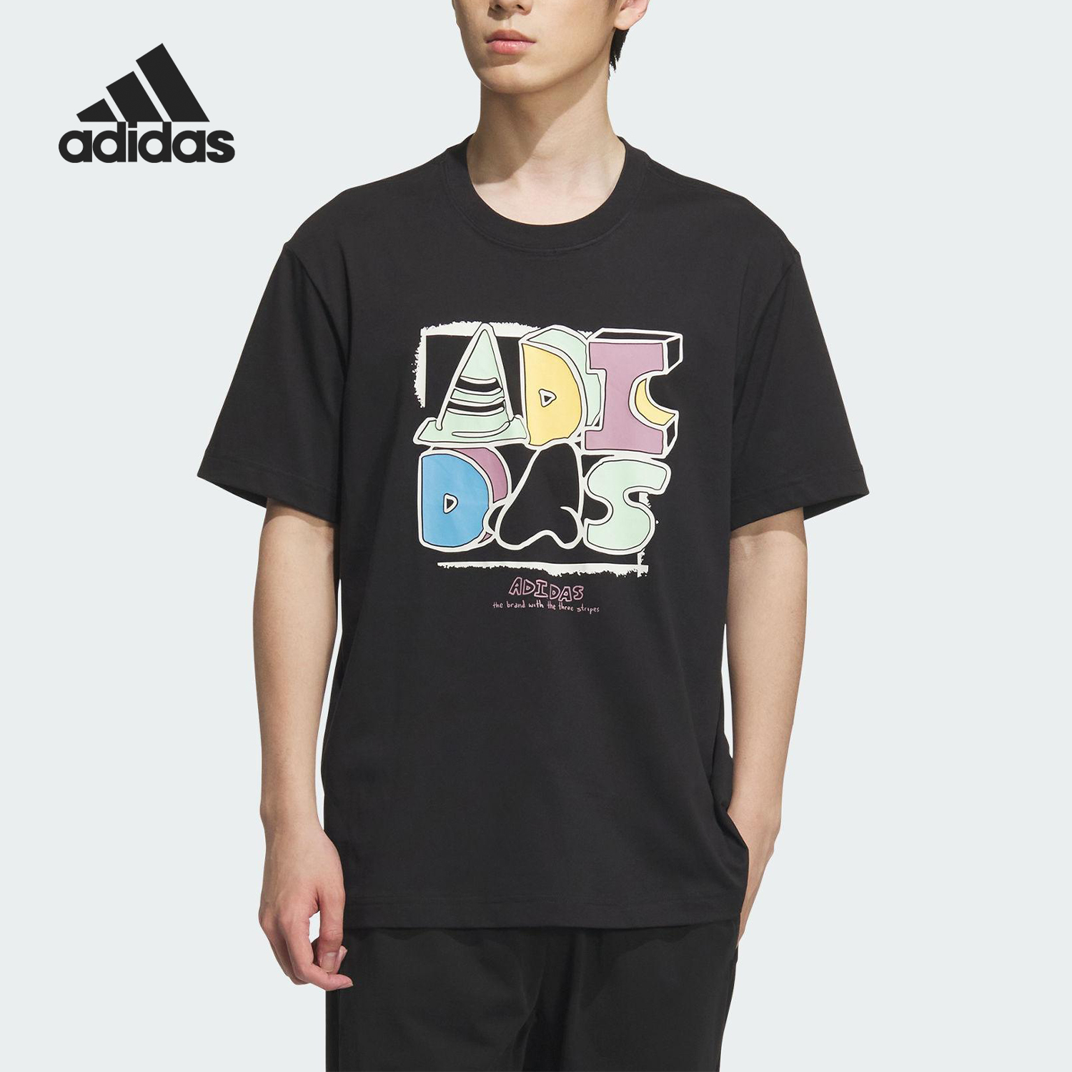 Adidas/阿迪达斯官方正品GFX T-SHIRT 3男女图案宽松短袖KB2829