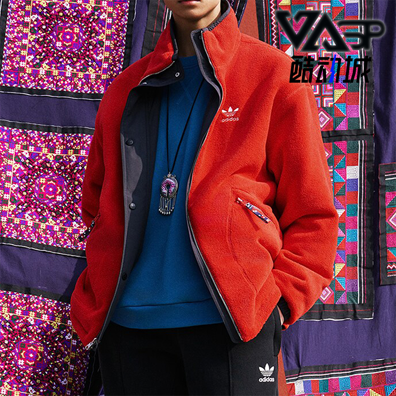 阿迪达斯男士保暖户外宽松棉衣