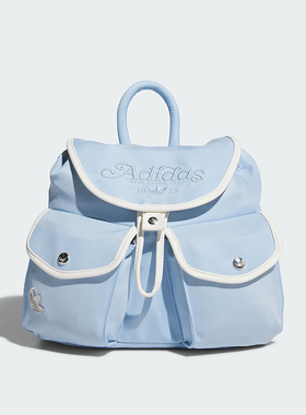 Adidas/阿迪达斯正品三叶草女士翻盖拉绳刺绣双肩背包JL7654