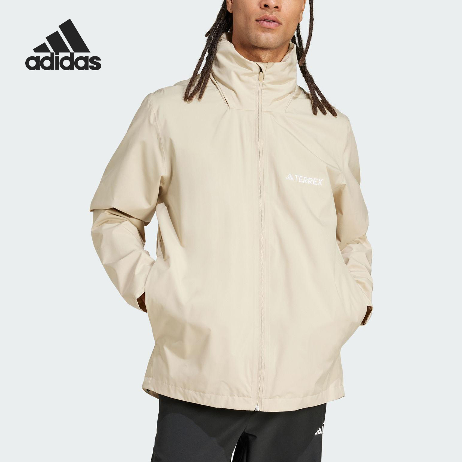 Adidas/阿迪达斯官方正品2025春款男士户外运动徒步外套JM8694