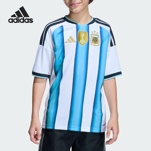 Adidas/阿迪达斯正品阿根廷队大童足球运动透气短袖KA8119