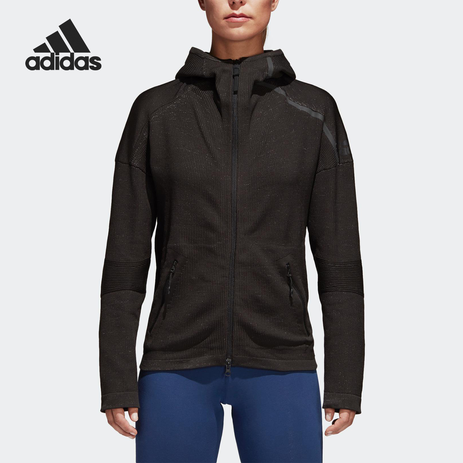 Adidas/阿迪达斯正品 当季新款女子连帽运动休闲外套 CE1968