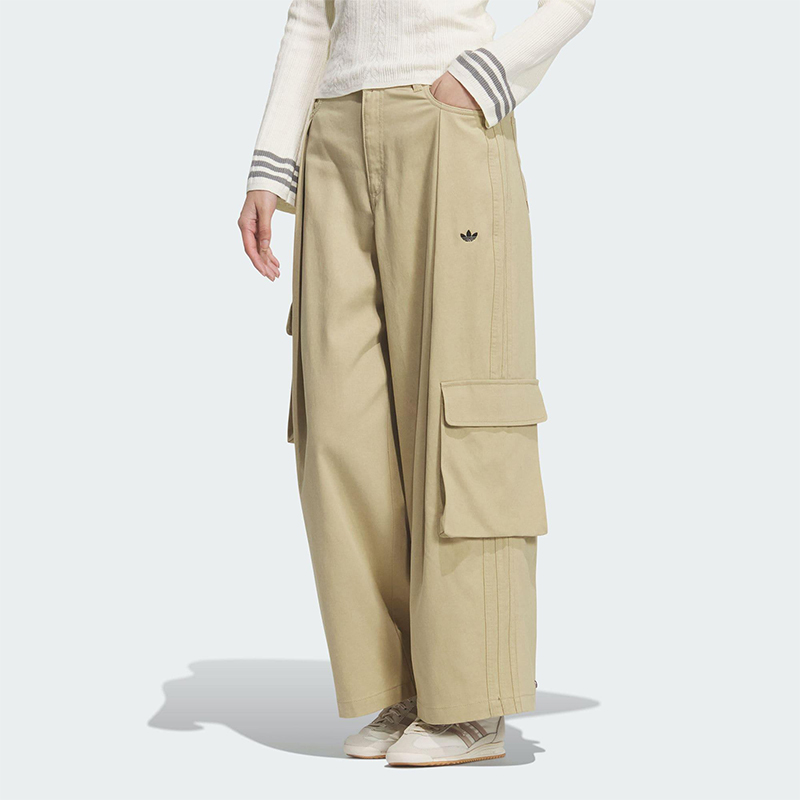 Adidas/阿迪达斯正品三叶草女士运动梭织工装宽松时尚长裤IA7510