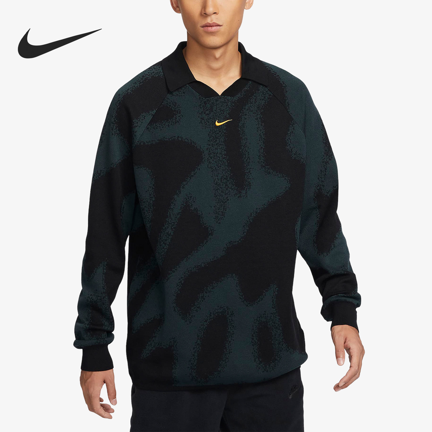 Nike/耐克正品新款男士时尚宽松休闲翻领针织卫衣FD7285-323