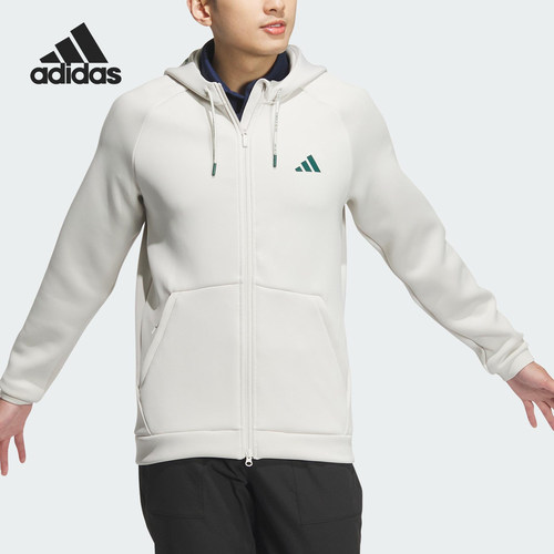 Adidas/阿迪达斯正品新款男士复古拉链连帽夹克外套IX5708