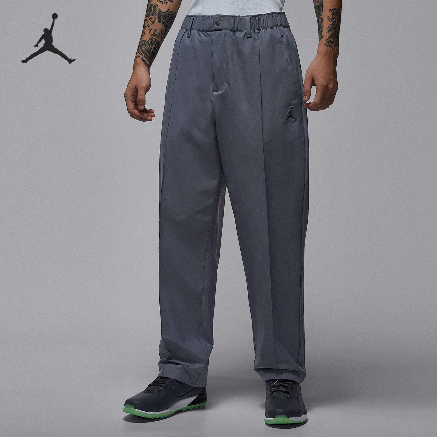 Nike/耐克正品JORDAN男士运动梭织刺绣高尔夫长裤HQ8674-075 - 实物图