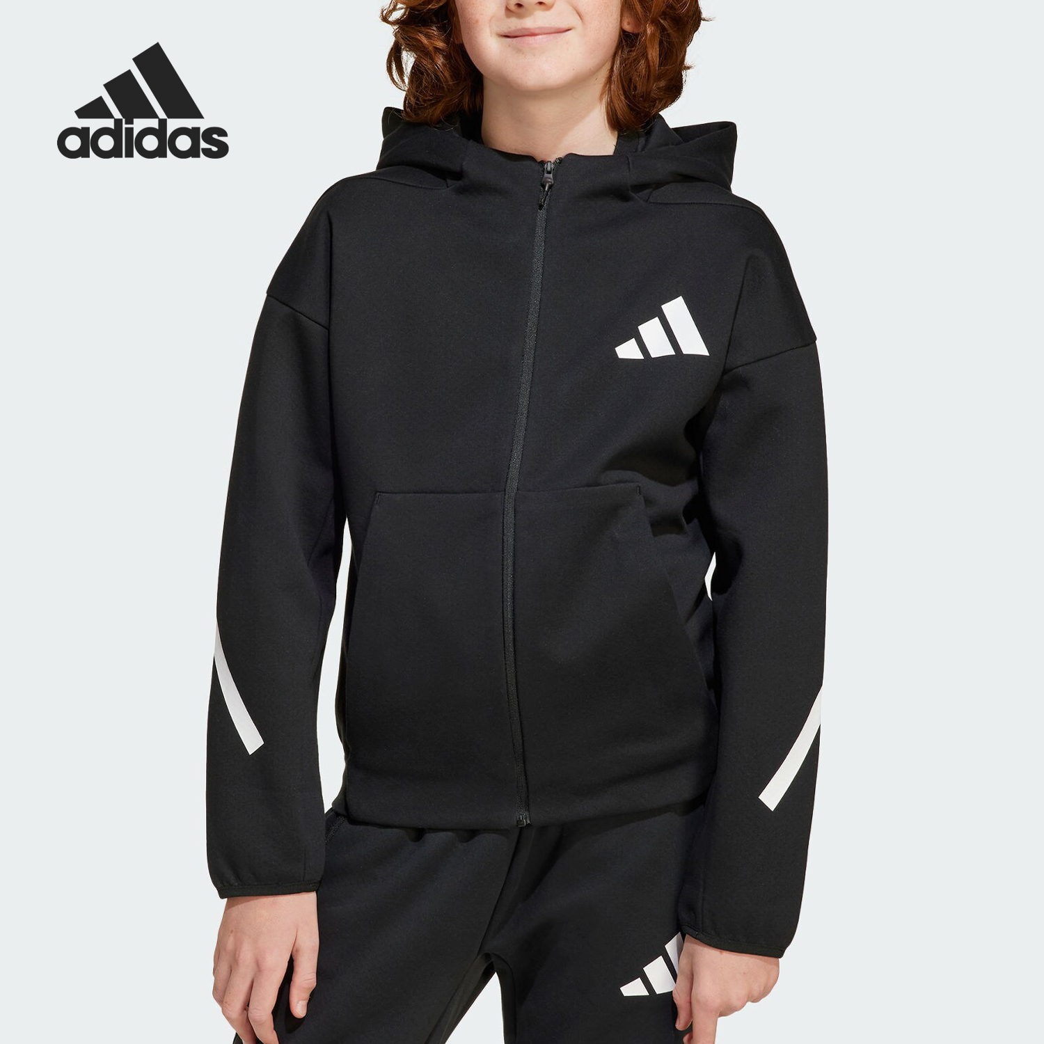 Adidas/阿迪达斯正品秋冬新款大童亲肤柔软运动外套JC7574