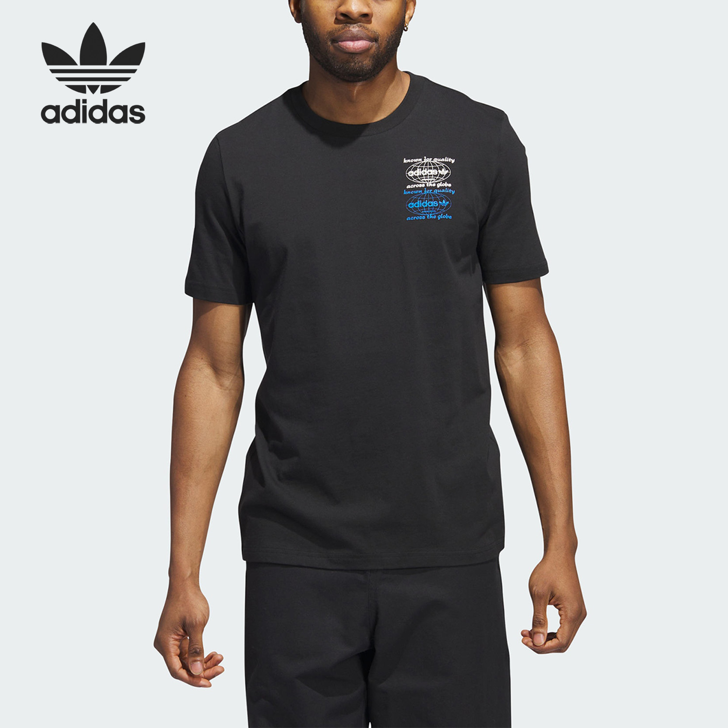 Adidas/阿迪达斯正品三叶草新款男子透气运动短袖T恤IJ0981