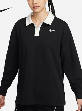 Nike/耐克正品Oversize 风女士新款长袖翻领卫衣FZ6534-010