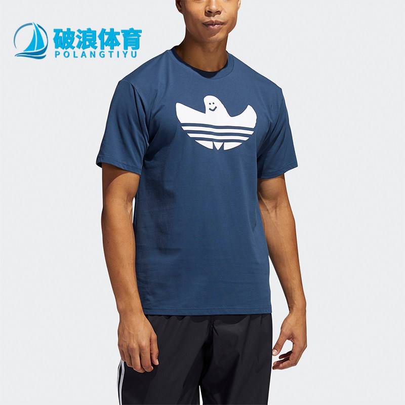 Adidas/阿迪达斯正品三叶草情侣同款透气时尚运动短袖T恤GL9955