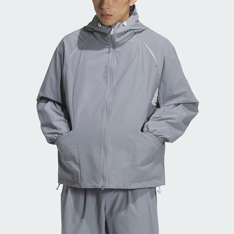 Adidas/阿迪达斯正品2025夏季款男士休闲宽松梭织连帽外套KC6065