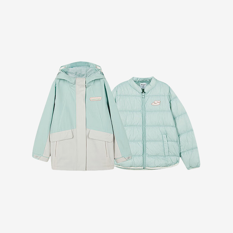 Skechers/斯凯奇正品2023新款女童防风保暖运动两件套羽绒服