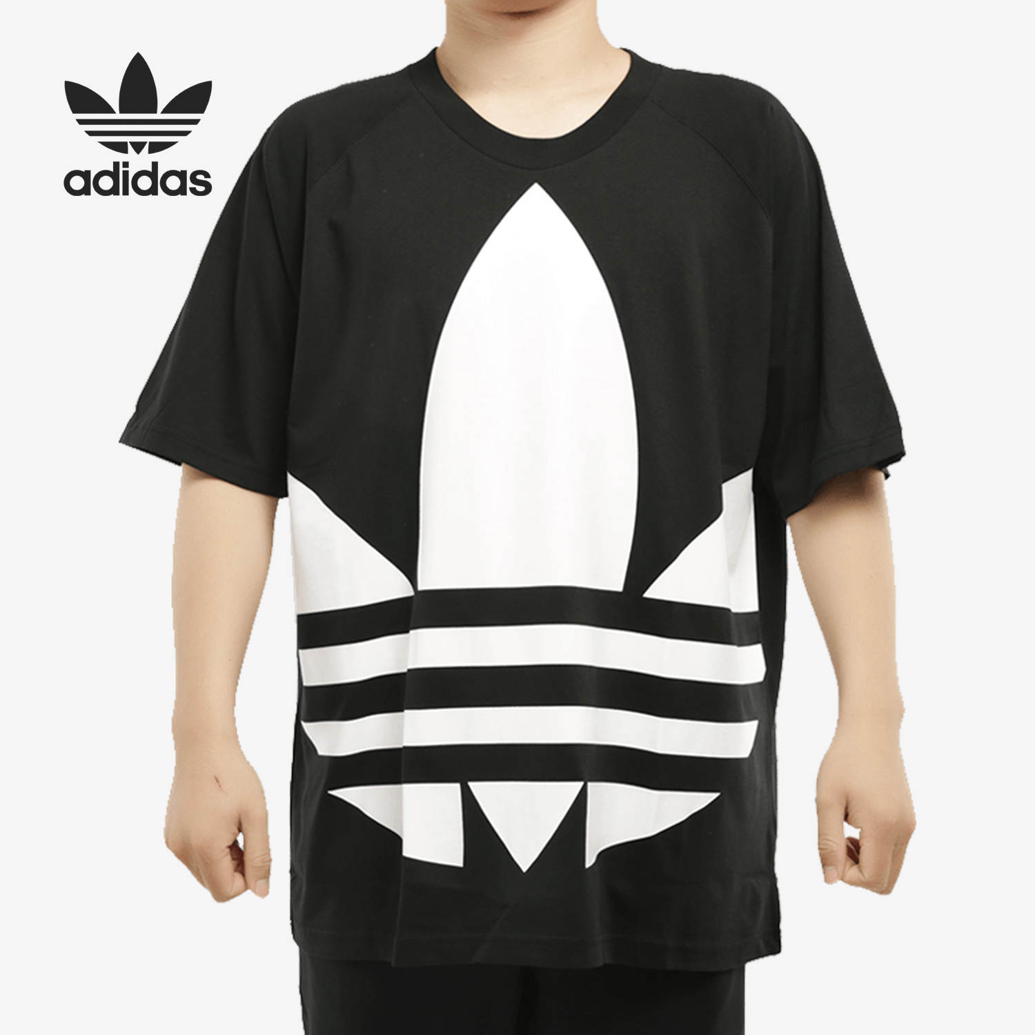Adidas/阿迪达斯官方正品三叶草男子宽松运动休闲短袖T恤 FM9904