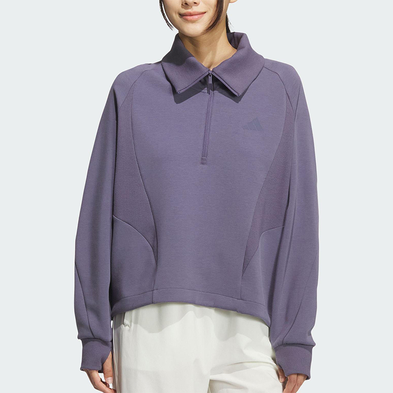 Adidas/阿迪达斯正品2025秋季款女士日常翻领耐穿套头衫KF2545