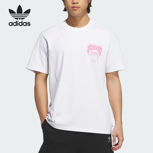 日常针织图案透气短袖 三叶草男士 KA2255 阿迪达斯官方正品 Adidas