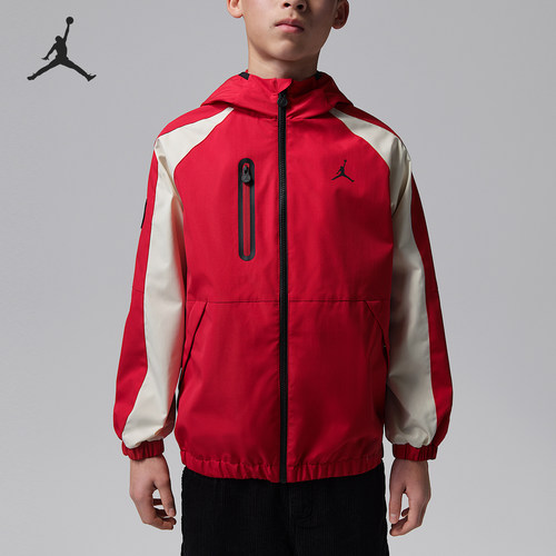 Nike/耐克正品JORDAN大童连帽拼接梭织运动外套IR8010-055