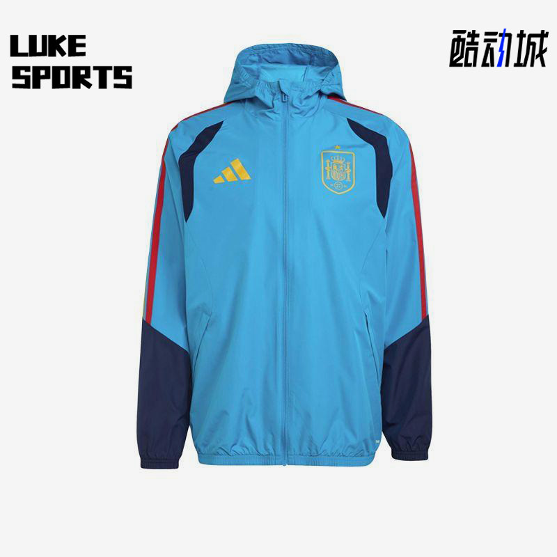 Adidas/阿迪达斯正品新款男蓝藏蓝色球类经典运动夹克外套KA3498