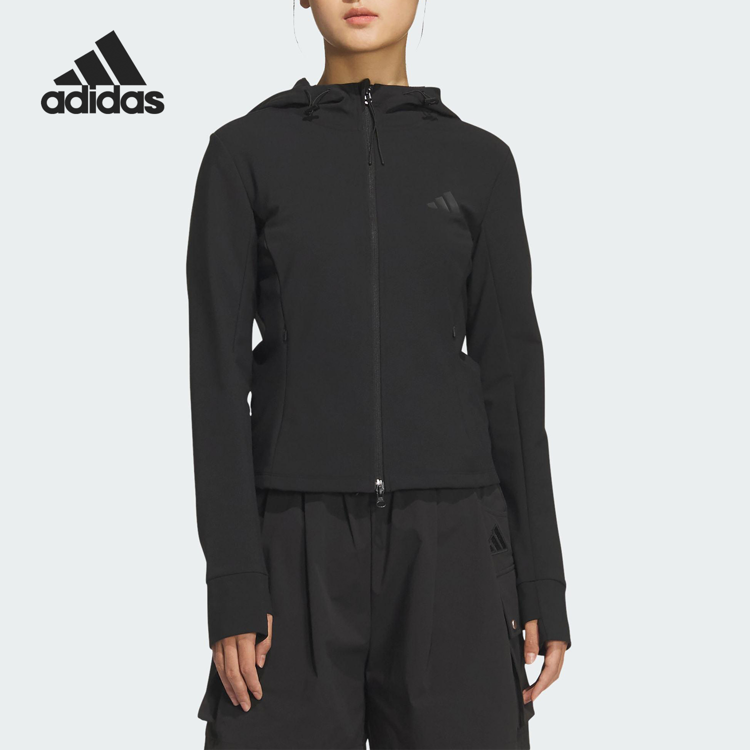 Adidas/阿迪达斯官方正品2025夏季款女士运动连帽针织外套KF2671