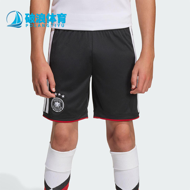 Adidas/阿迪达斯正品2025大童训练运动透气松紧腰足球短裤JZ4562