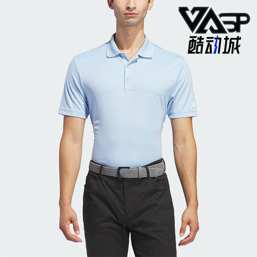 Adidas/阿迪达斯正品夏季男士透气翻领经典套头运动短袖T恤IU4435
