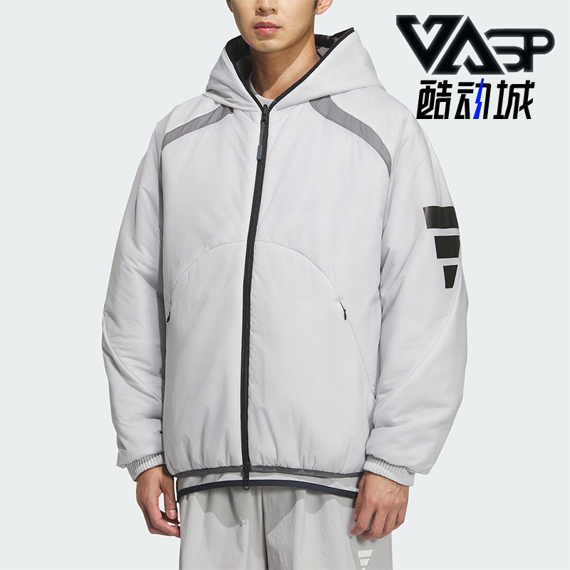 Adidas/阿迪达斯正品FUSTL P PAD JKT男士双面保暖棉服JZ8722