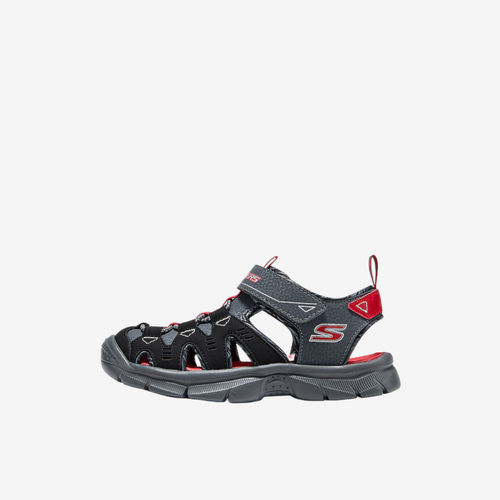 Skechers斯凯奇正品大童魔术贴后绊带包头低帮凉鞋407015L-BKRD