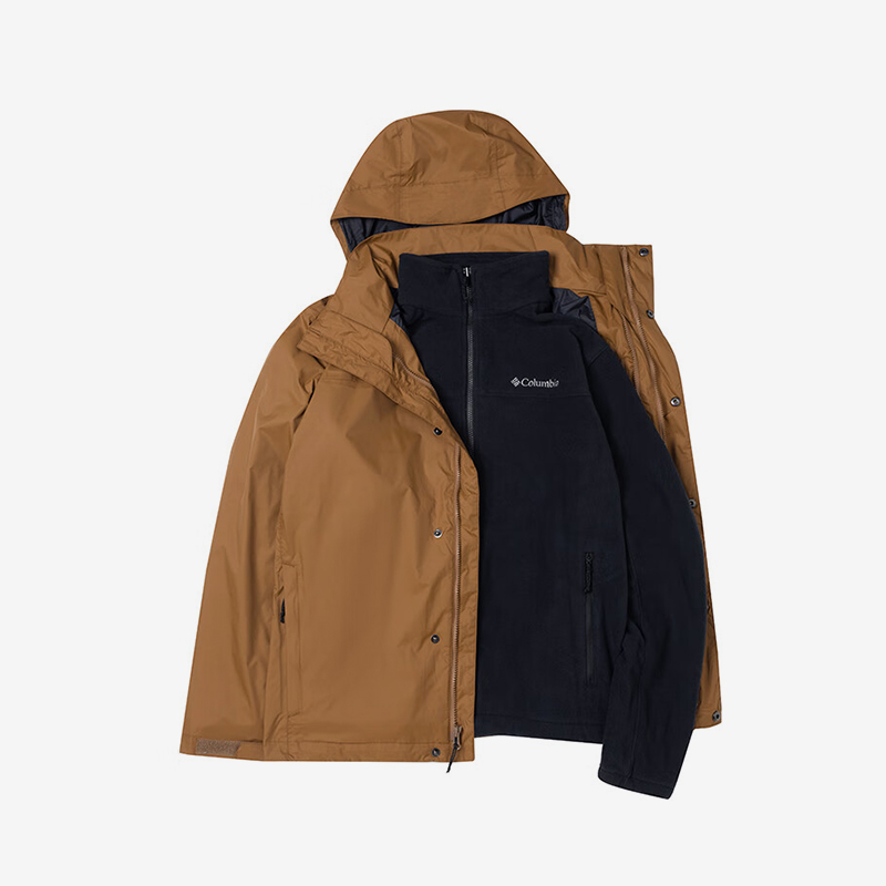 哥伦比亚男士户外拉链保暖冲锋衣