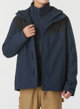 Jack wolfskin/狼爪正品户外男士三合一冲锋衣A62276-1010