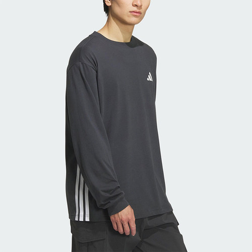 Adidas/阿迪达斯正品2025男女条纹简约运动休闲宽松长袖KF5194