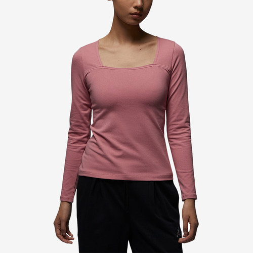 Nike/耐克正品新款女粉色训练跑步弹力合身长袖T恤FB5201-618
