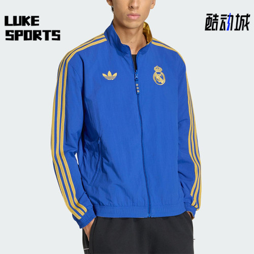 Adidas/阿迪达斯正品三叶草男士休闲双面穿足球运动外套JZ2236