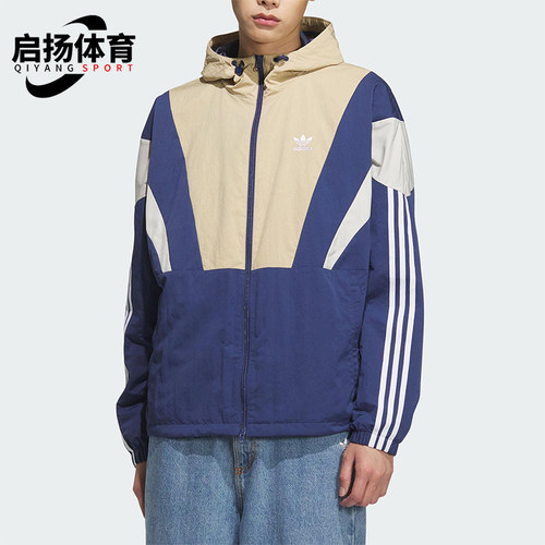 Adidas/阿迪达斯正品三叶草男士经典时尚拼接连帽夹克外套KC3126