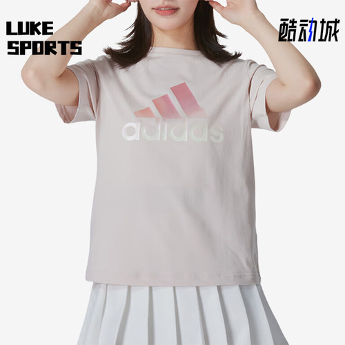 阿迪达斯女士印花时尚短袖T恤