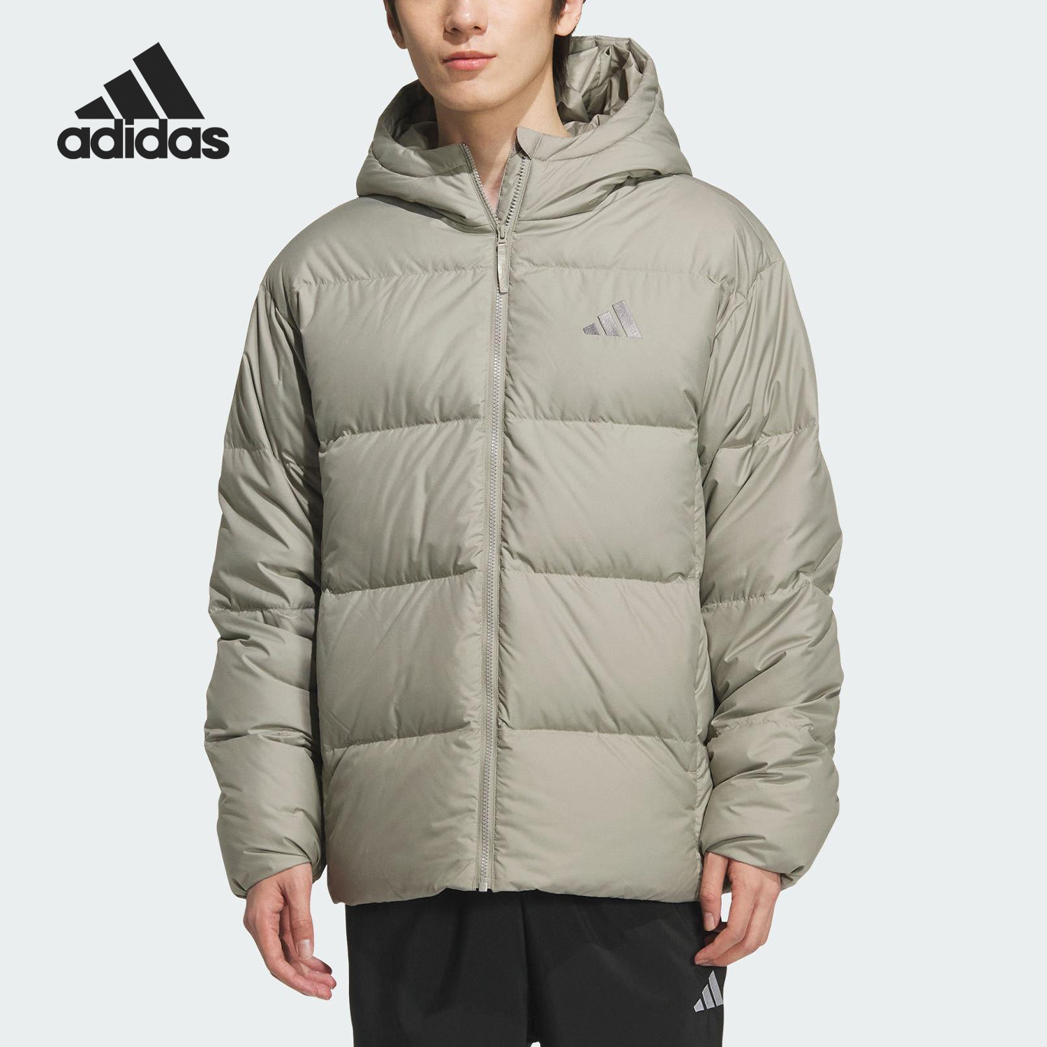 Adidas/阿迪达斯官方正品2025男士户外连帽日常运动羽绒服KC2479