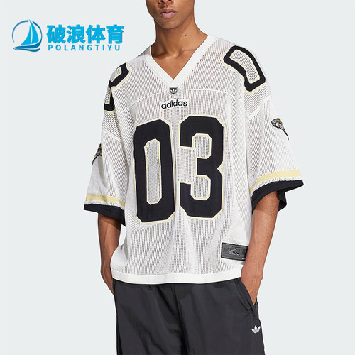 Adidas/阿迪达斯正品三叶草男女同款运动透气足球V领短袖JX1699
