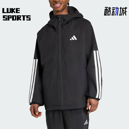 Adidas/阿迪达斯正品ESS 3S RAIN H J男士宽松连帽运动外套JM1056