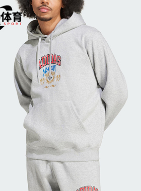 Adidas/阿迪达斯正品三叶草男士休闲针织宽松连帽日常卫衣IX6770