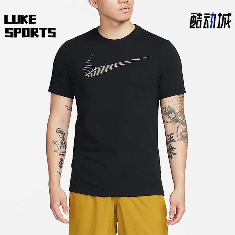 Nike/耐克正品2025男士耐穿圆领套头透气运动健身短袖FJ2465-010