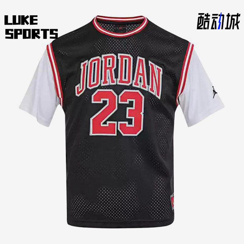Nike/耐克正品JORDAN新款男黑白色休闲篮球经典短袖T恤HM4772-010