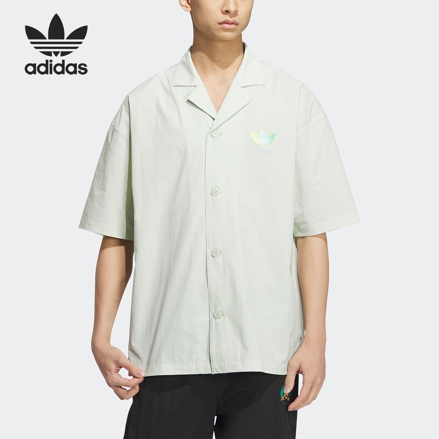 Adidas/阿迪达斯三叶草男子运动休闲短袖衬衫IK8625