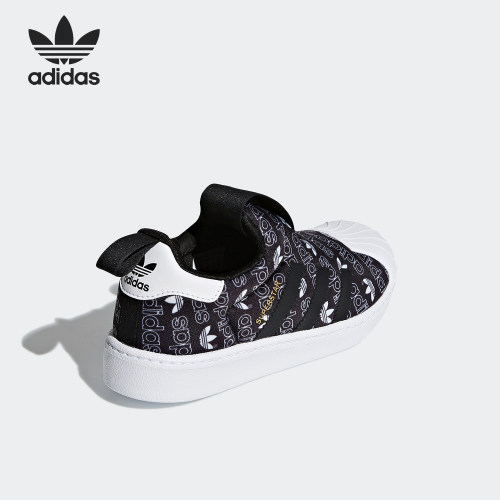 Adidas/阿迪达斯正品三叶草小童休闲运动一脚蹬板鞋B75608