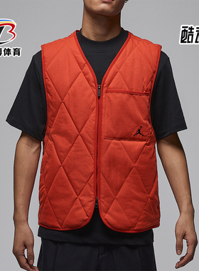 Nike/耐克正品JORDAN男士日常高尔夫V领运动刺绣马甲HQ8680-622