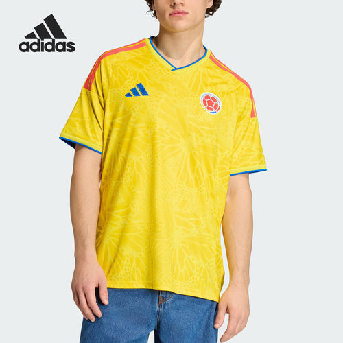 Adidas/阿迪达斯正品舒适春季款男女V领足球透气短袖JL6972