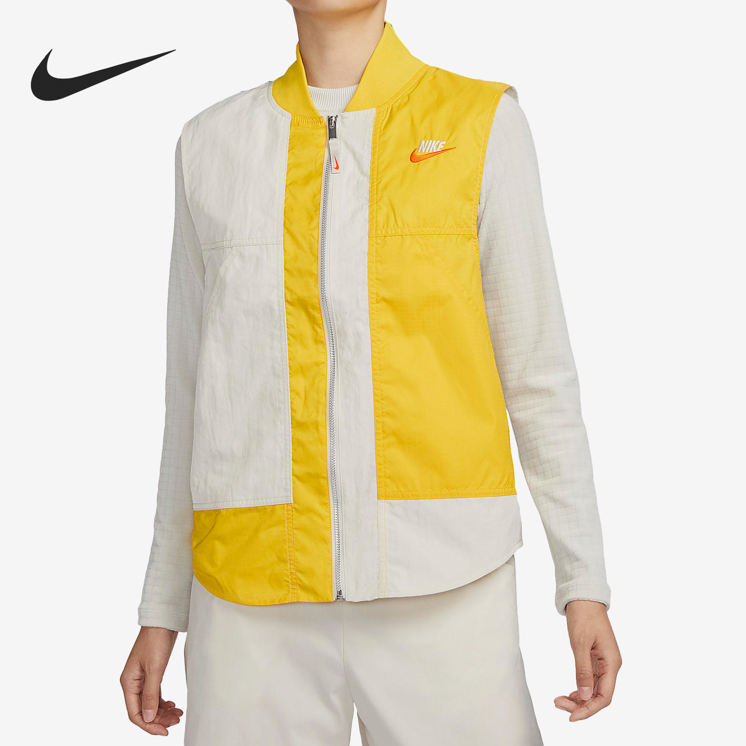 Nike/耐克正品2023新款撞色休闲女子运动单马甲FN0650-104