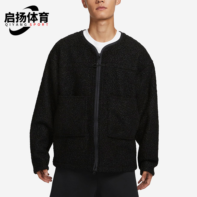 Nike/耐克正品秋冬款女士经典休闲保暖羊羔绒拉链外套FB7411-010