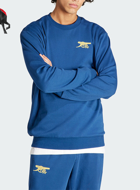 Adidas/阿迪达斯正品春季男士针织圆领套头卫衣IU2072