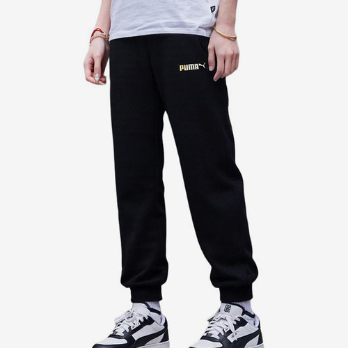 Puma/彪马正品新款男女黑色保暖Logo休闲经典针织运动裤693712-01